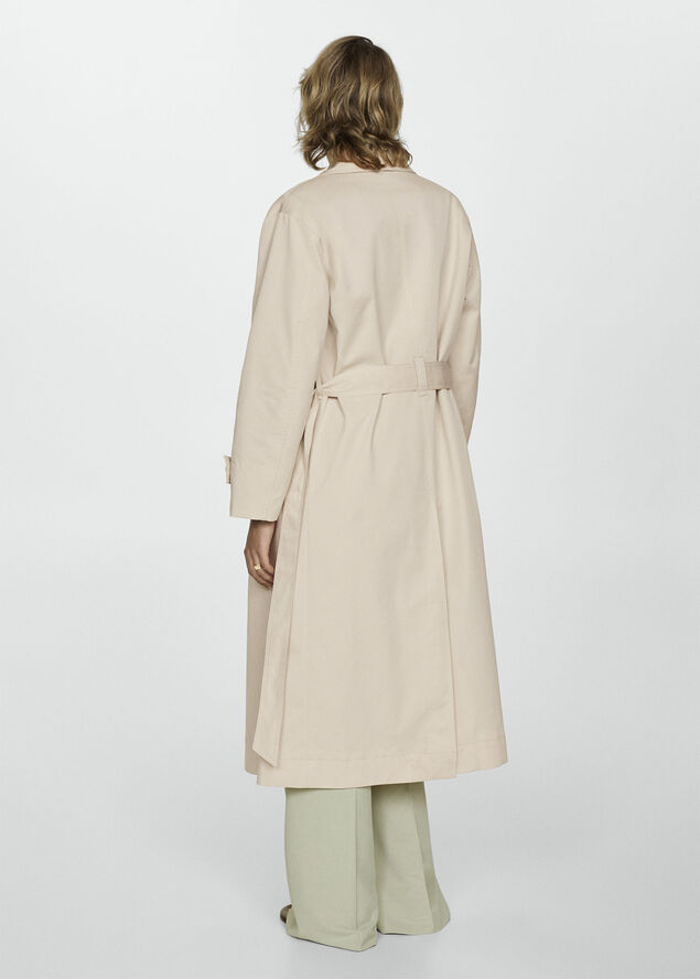 MANGO Double-button trench coat Light beige