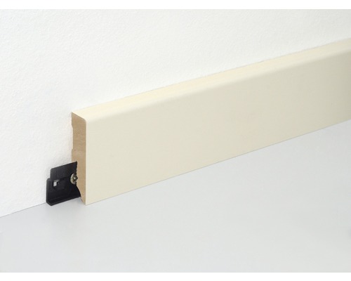 Plint, parelwitte folie-afwerking, FU062L, 15 x 58 x 2400 mm