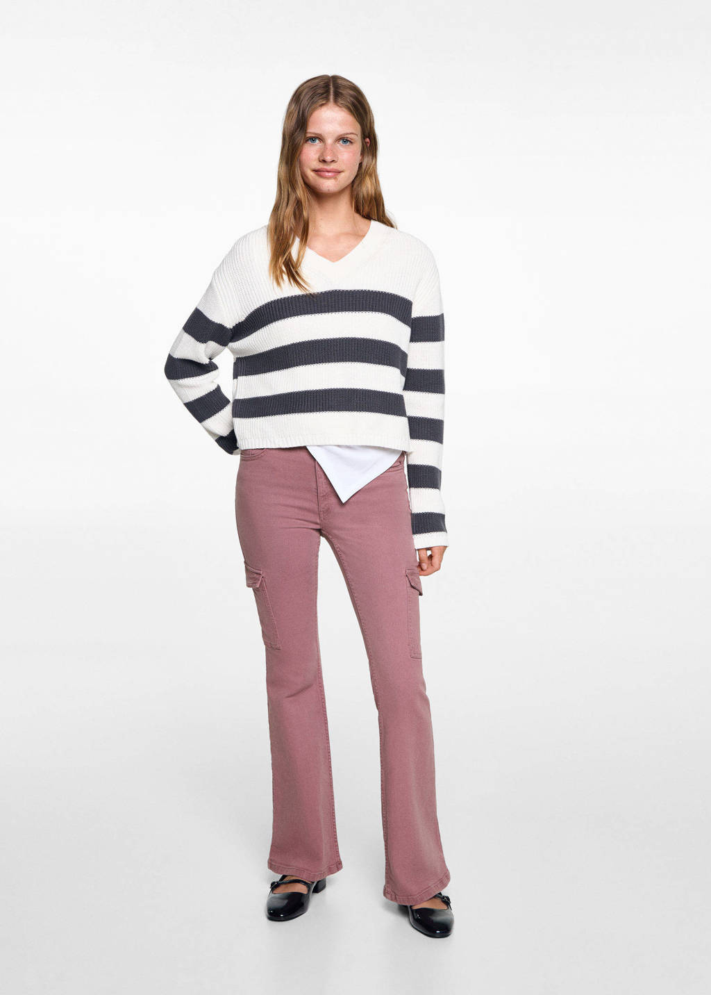 MANGO TEEN flared jeans oudroze