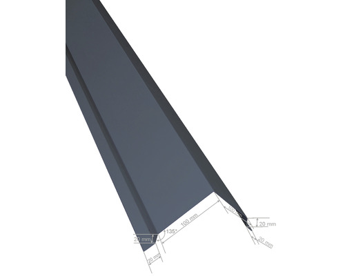 PRECIT buitenhoek voor sandwichpaneelwand, antracietgrijs RAL 7016, 2000 x 100 x 100 mm