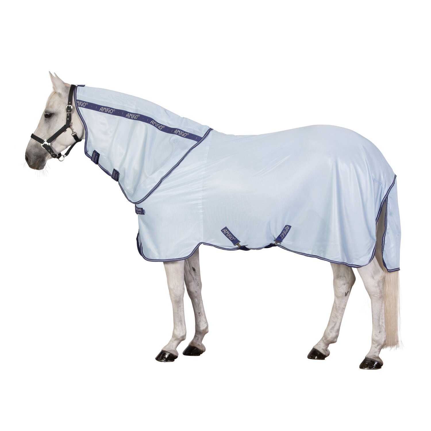 Horseware Fliegendecke Amigo XL Bug Rug  - azure blue/ atlantic blue