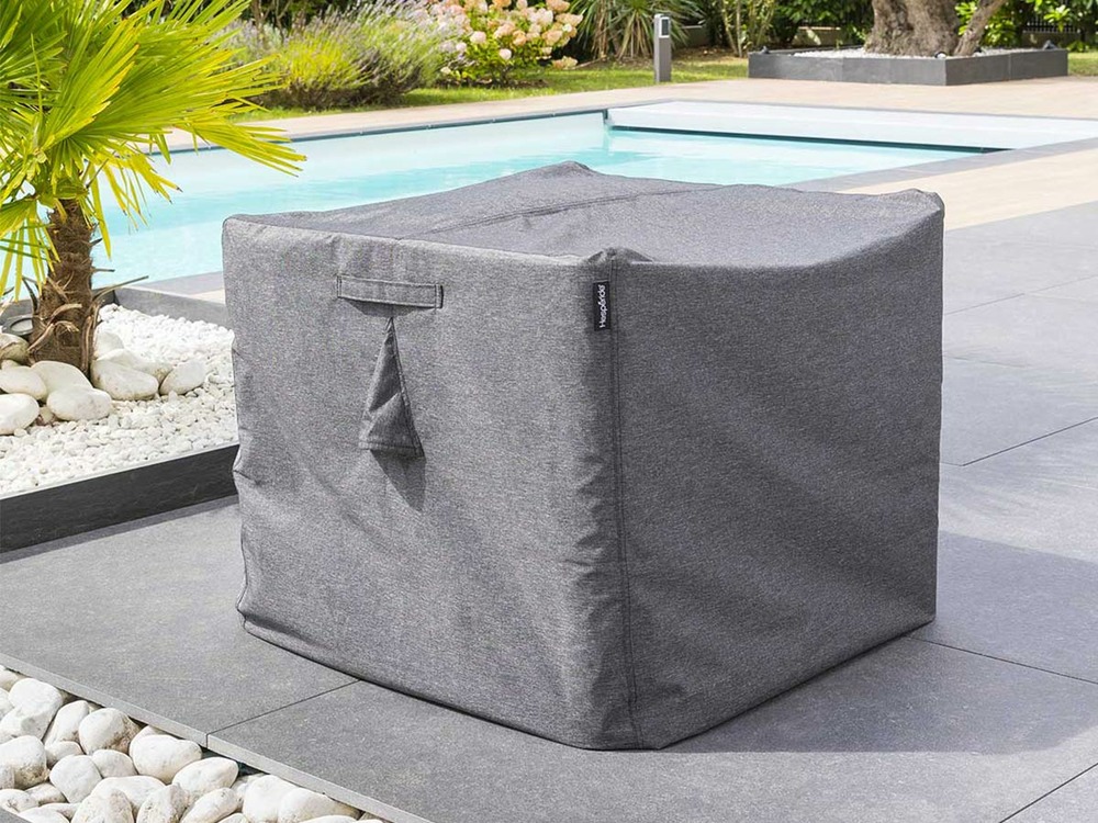 Housse pour table extérieure carré hambo m gris - 165 x 165 x 80 cm