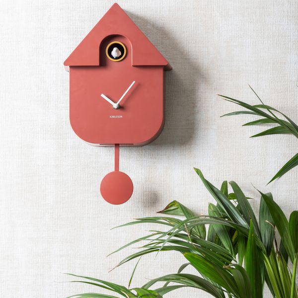 Karlsson Modern Cuckoo Wandklok - Rood