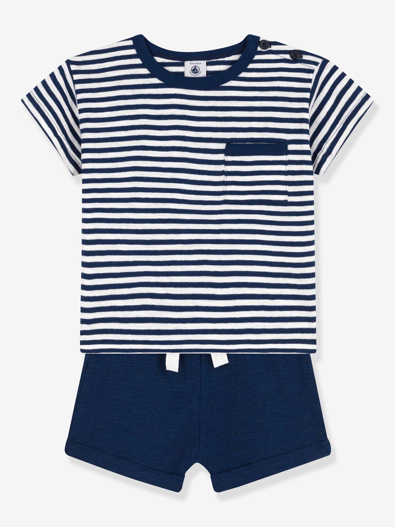 Conjunto PETIT BATEAU de 2 peças para recém-nascido, azul