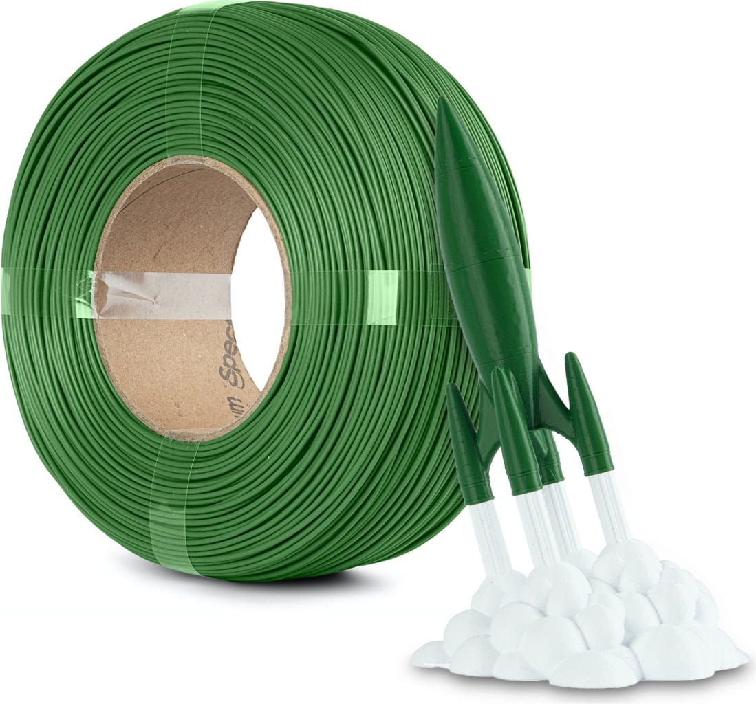 Spectrum  ReFill Premium PLA High Speed Leaf Green, 1,75 mm / 1000 g    PLA ohne Spule für den Hochgeschwindigkeitsdruck in Leaf Green