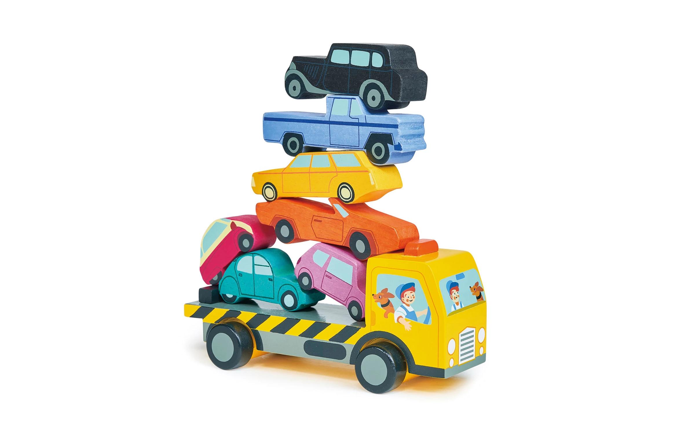 Stapelset AutosBuntes Stapelspiel mit Holzautos