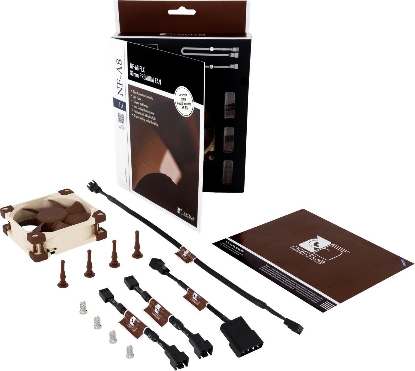 Noctua  Lüfter 12V NF-A8, FLX    Leiser 80 x 25 mm Gehäuselüfter