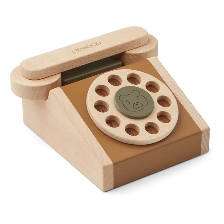 Liewood Téléphone classique Selma en bois | Caramel