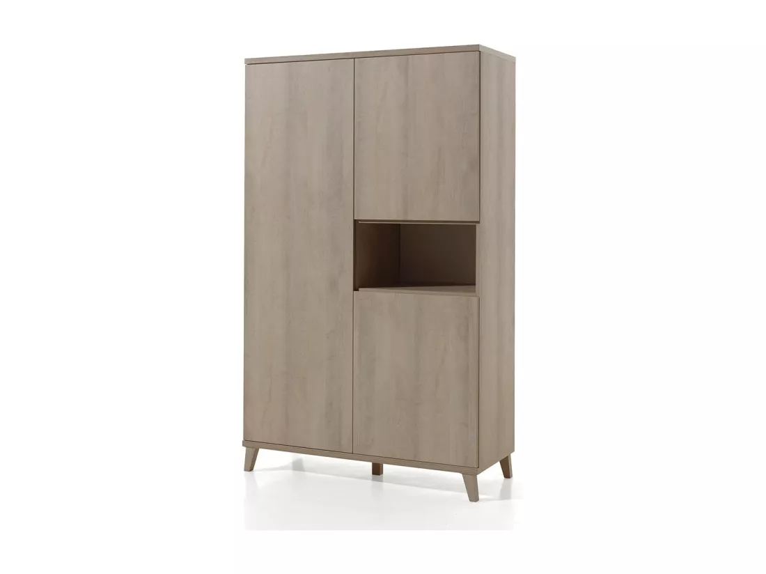 Armoire robuste pour chambre d'enfant 3 portes collection LOUISE coloris chêne River Oak.