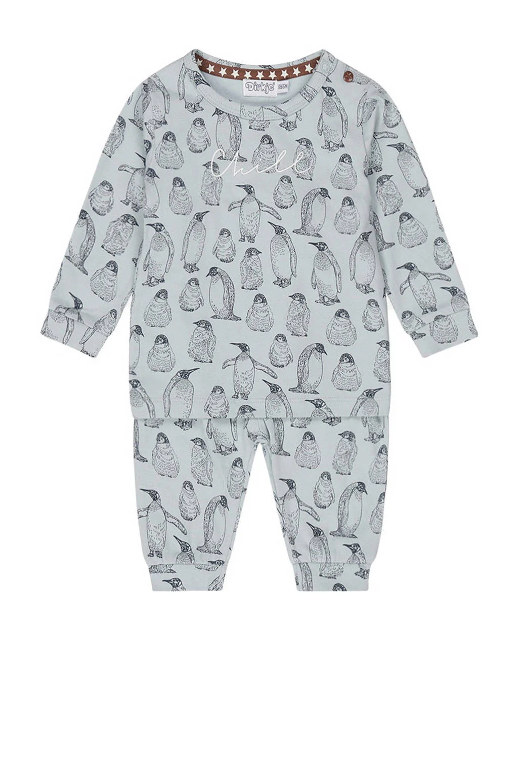 Dirkje pyjamaset lichtblauw/grijs