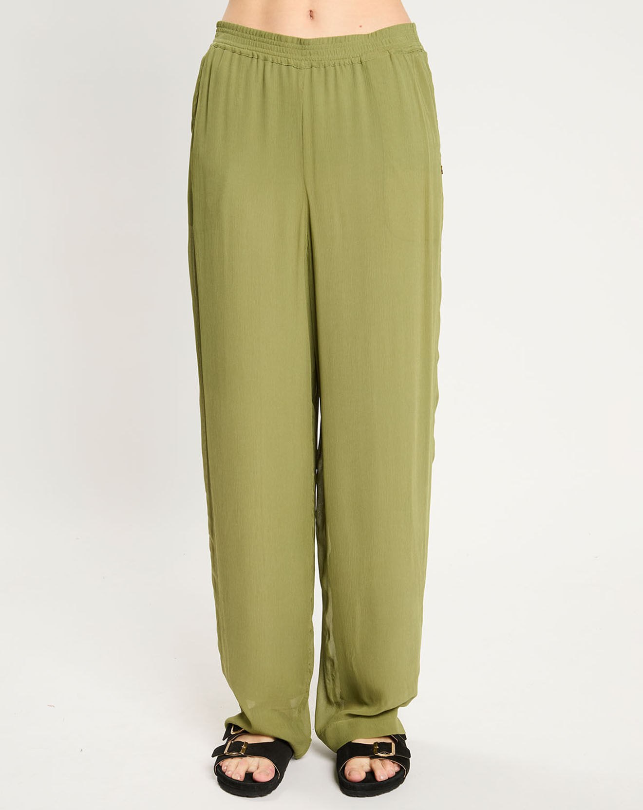 Scotch & Soda Pantalon large & fluide vert moyen