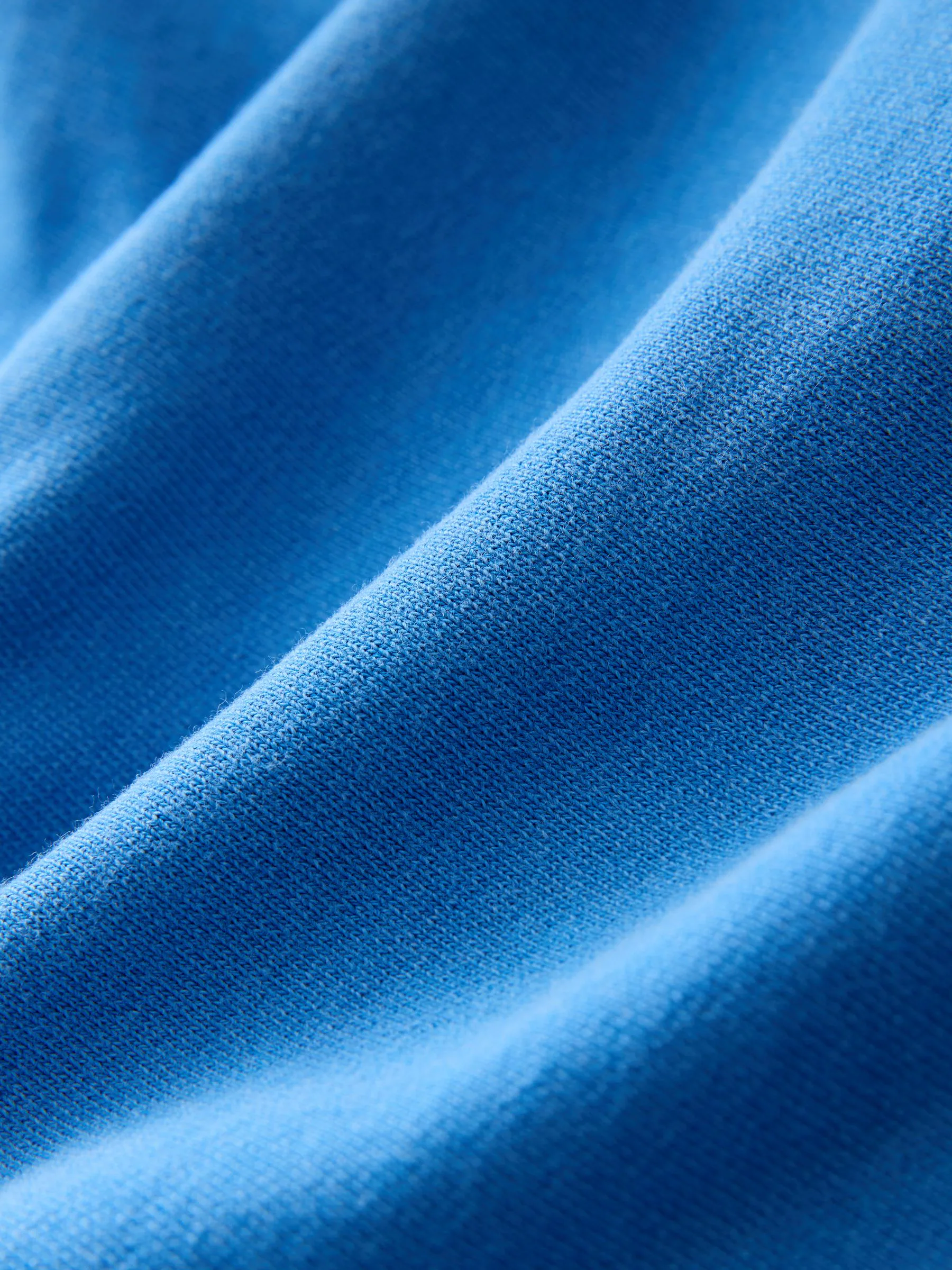 Kobaltblauw - Rugby Loopback Polo Collard Sweatshirt met lange mouwen