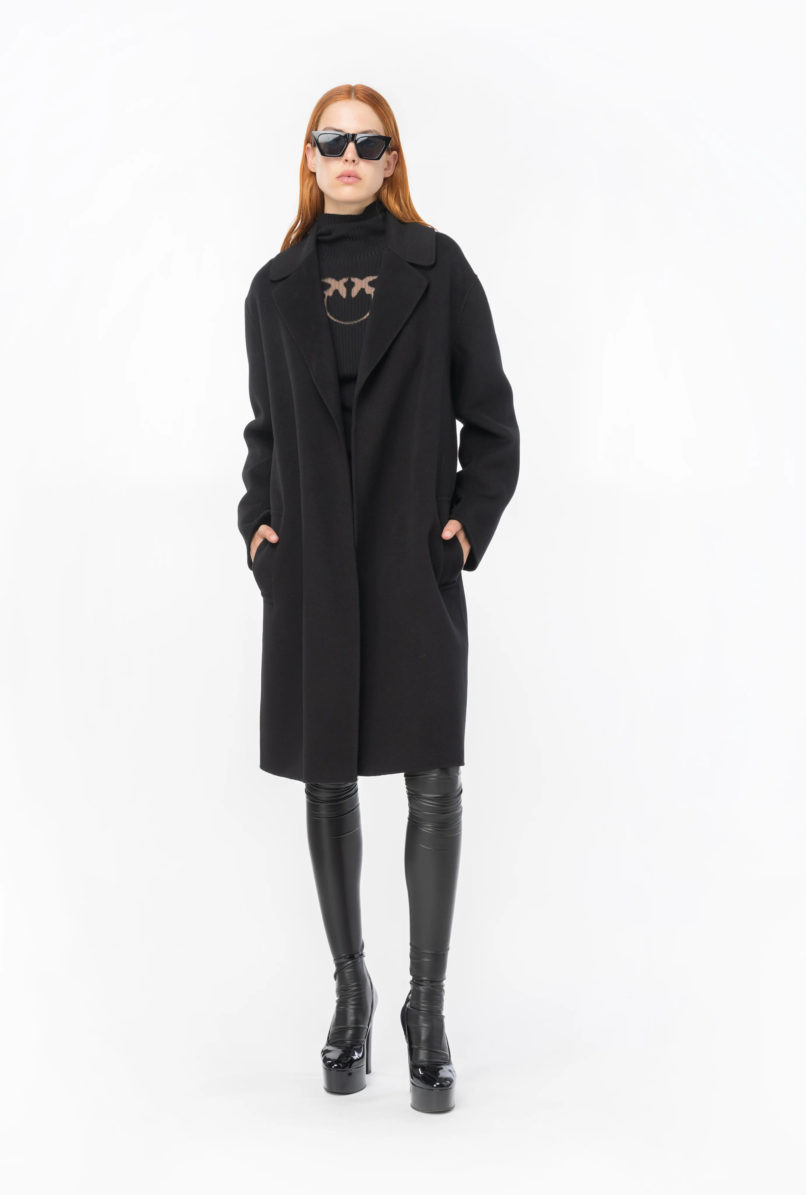 Pull à col roulé à logo | Noir