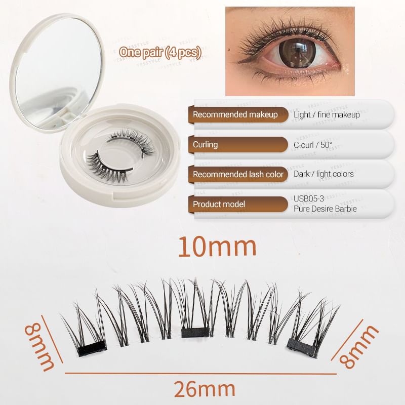 Karnemelk - Volume Crisscross magnetische nepwimpers met applicatorclip