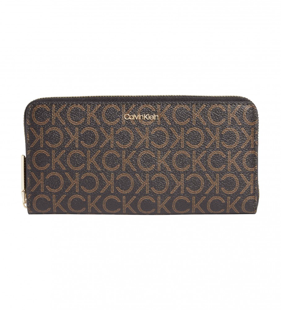 Carteira Calvin Klein Ck Must Z/A Grande Monocromática marrom