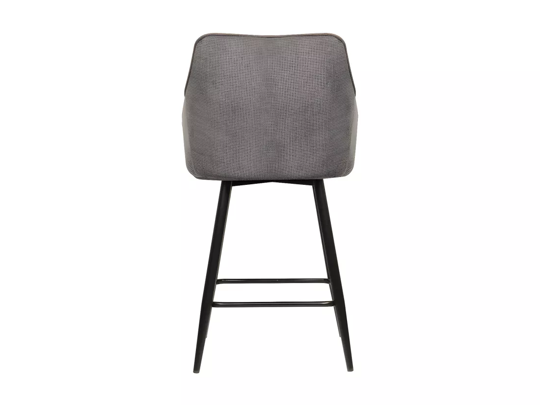 Tabouret de bar Rio gris foncé pieds métal noir