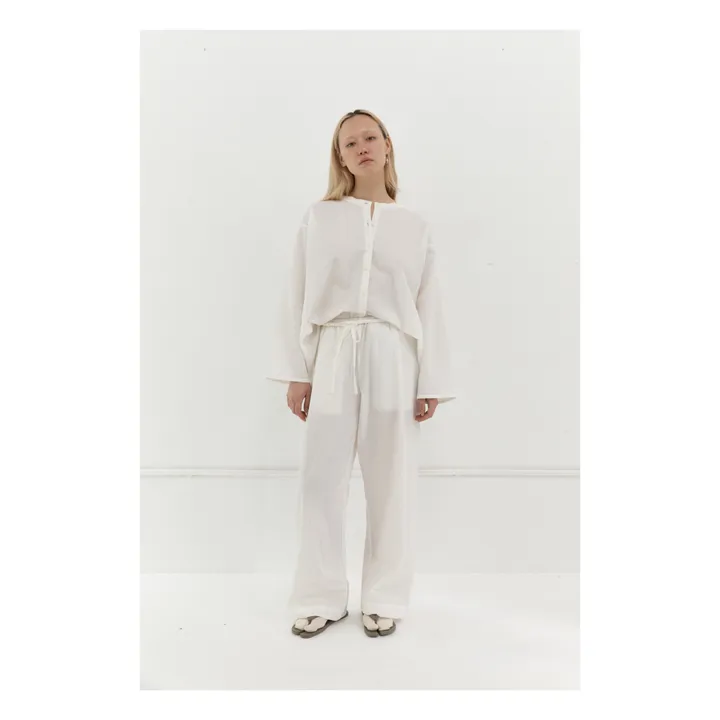 Deiji Studios Ensemble Relax Seersucker Coton Bio | Blanc