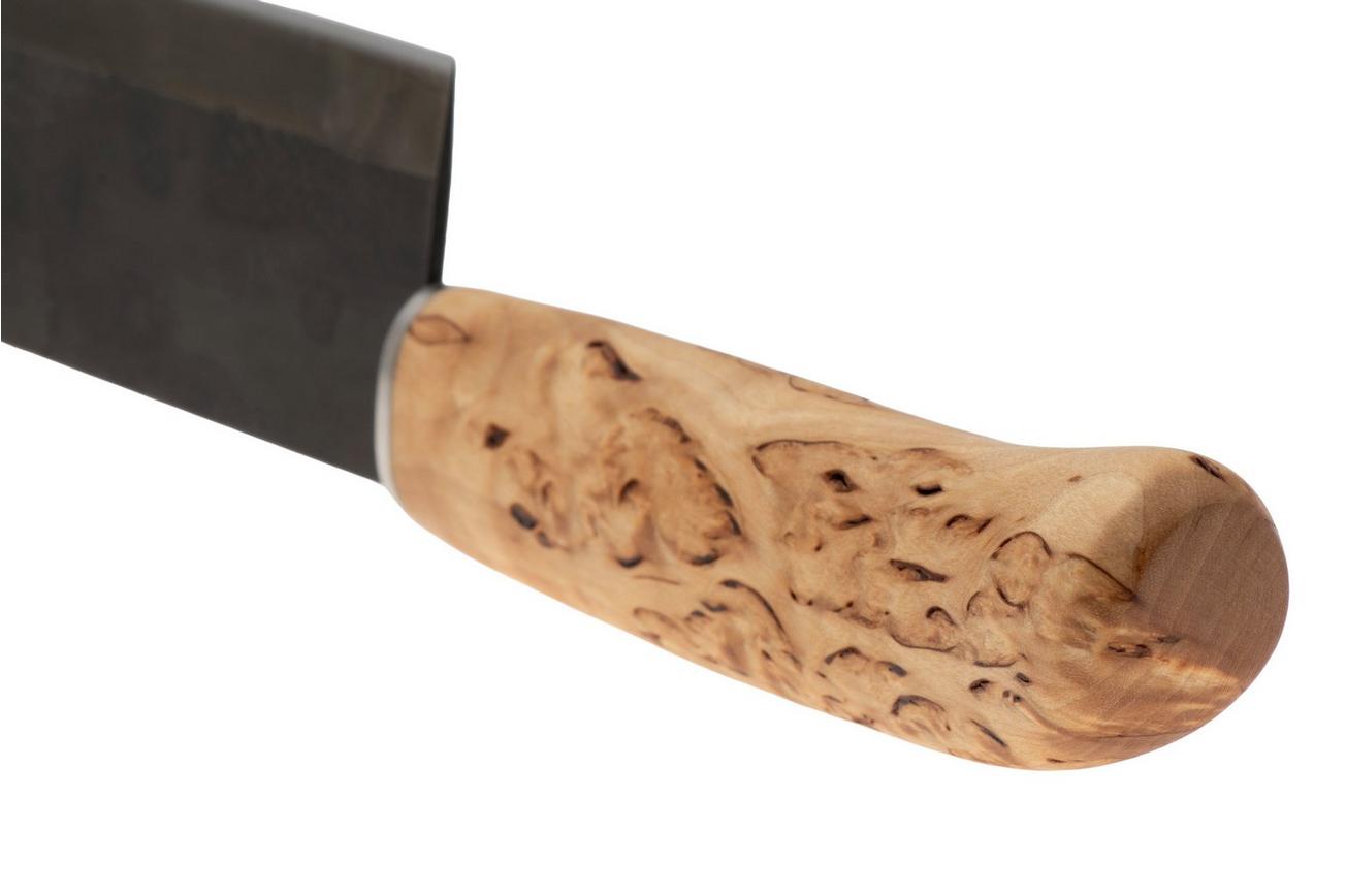 Roselli Japanese Chef Knife R710 Carbon Steel, Curly Birch, santoku, 17.5 cm