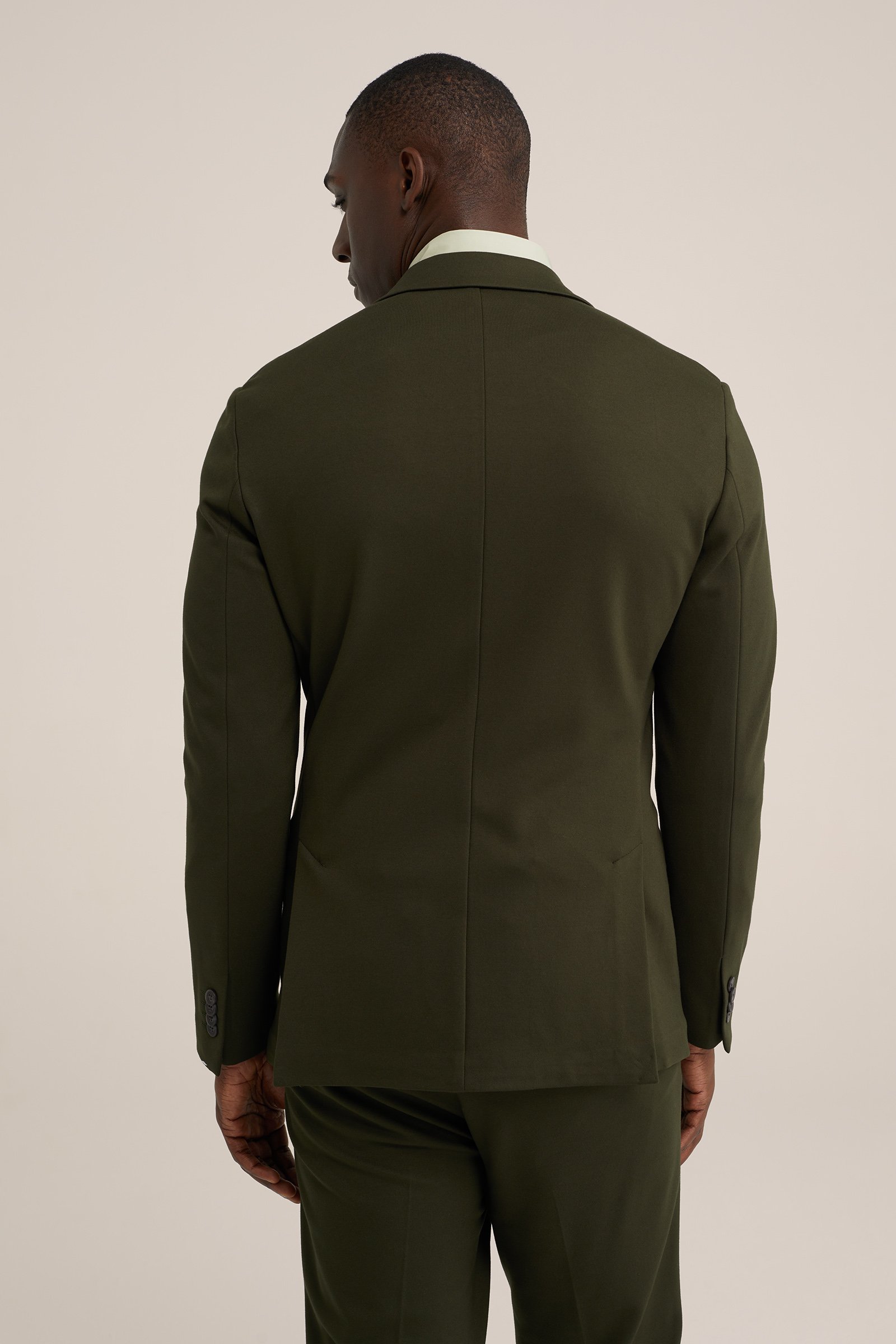 slim fit blazer met stretch WE Fashion Mosgroen