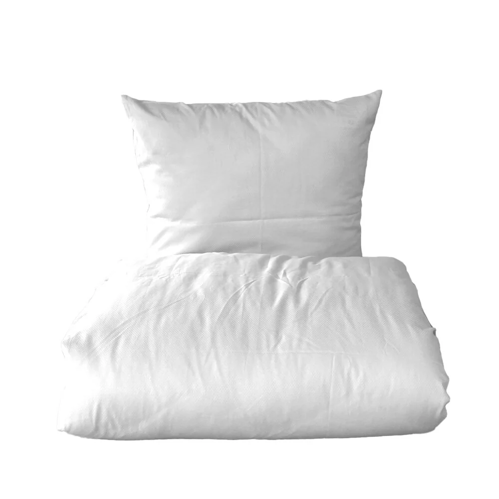 Omhu  Micro Tern Dobby satin sengetøj - hvid