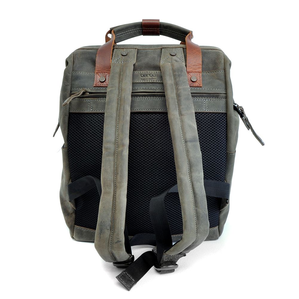 Berba Barbarossa Leren Laptoprugzak Military