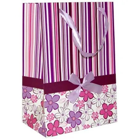 Taunus 0113 Geschenktasche Blumen, gestreift