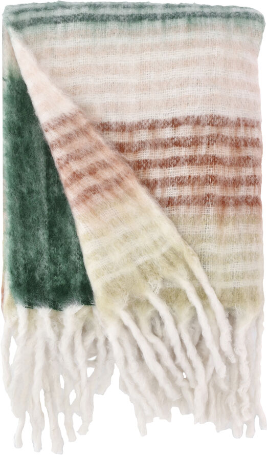 Villa Collection Plaid Styles 130 x 170 cm Sand/Aprikos/Rosa/Grøn Sand/aprikos/rosa/grøn