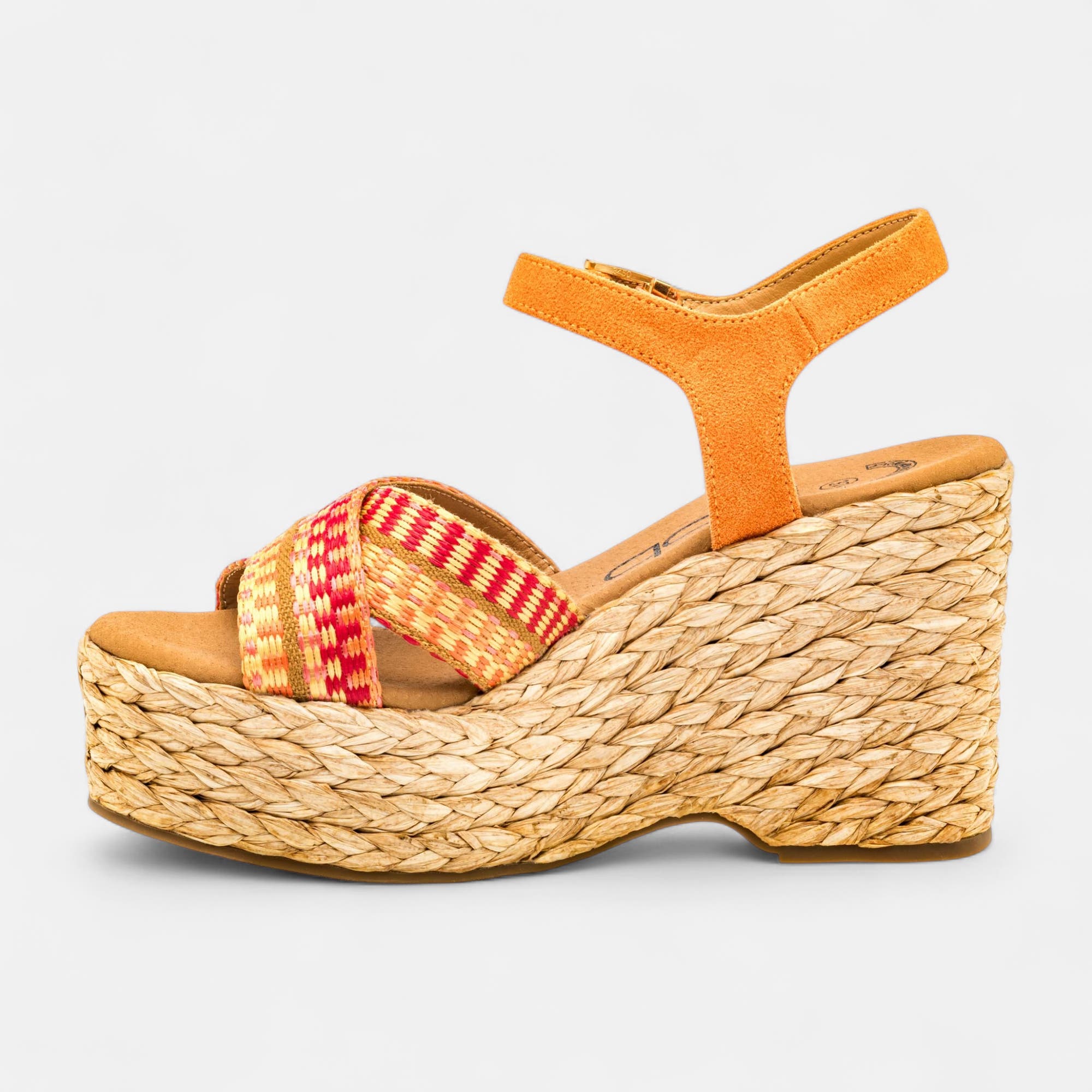 Sandales à talon compensé Femme orange