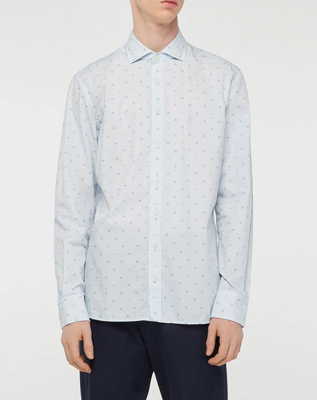 Hackett London Chemise Slim Fit Mix Travel imprimée bleu clair