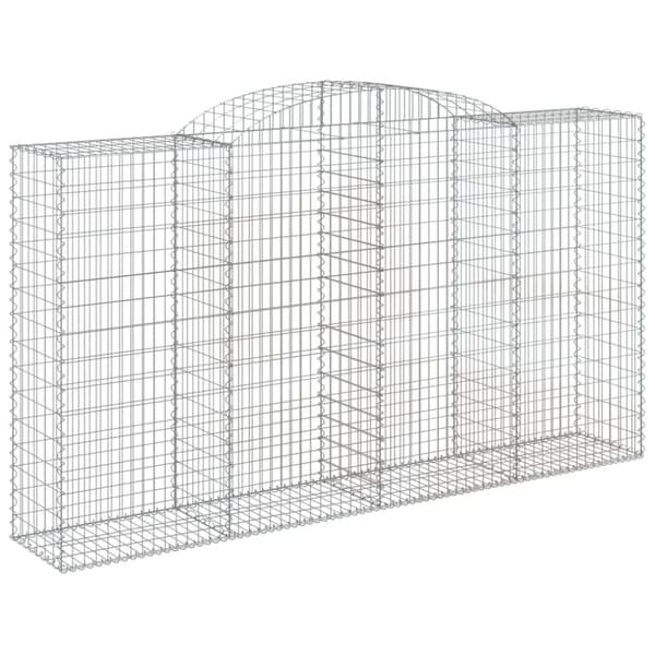 vidaXL Gabionkurver buede 30 stk 300x50x160/180 cm galvanisert jern