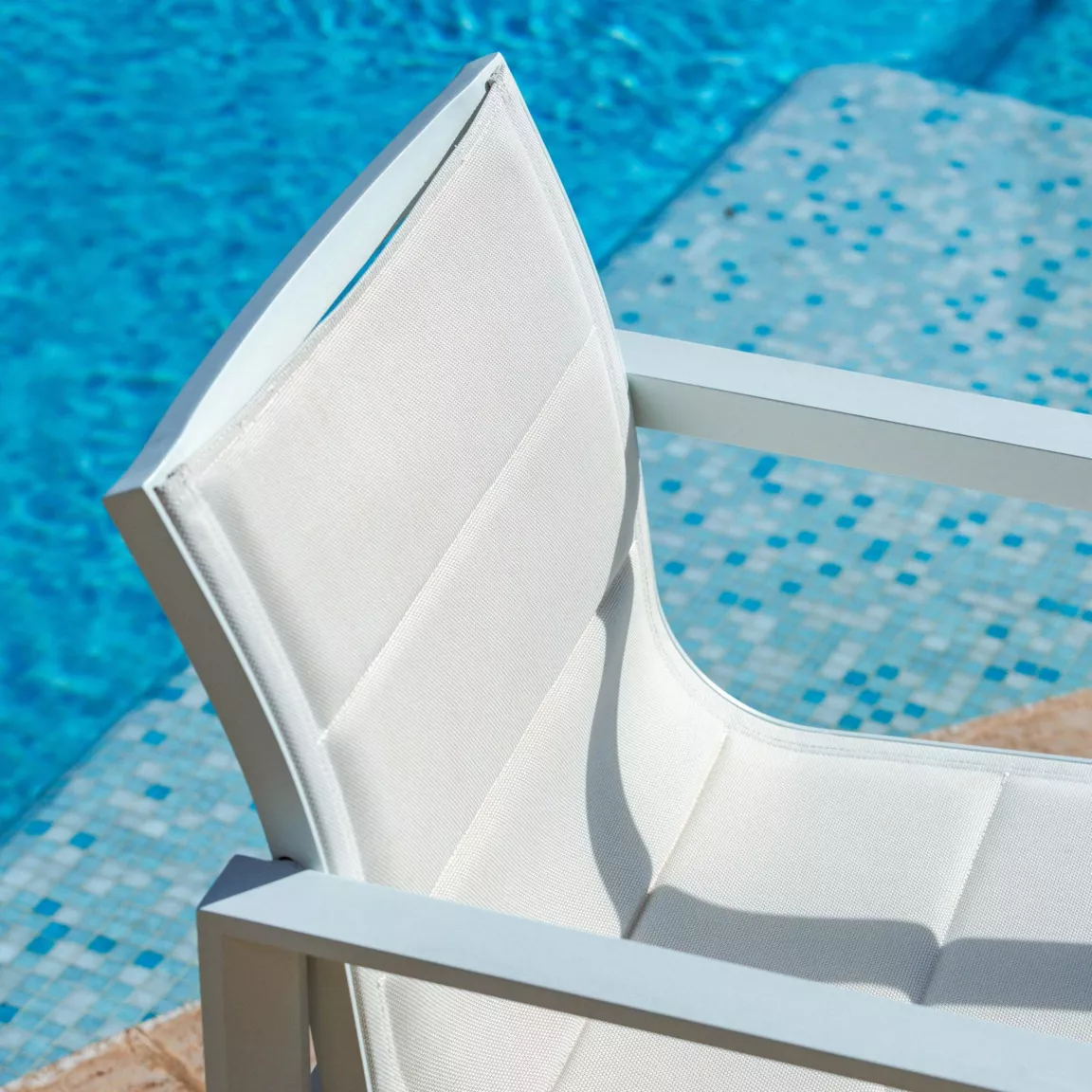 Lot de 2 fauteuils de jardin en aluminium Elba Blanc