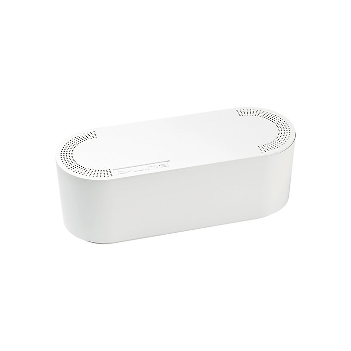 Boîte de rangement de câbles blanc D-Line L. 325 x l. 125 mm, bloc 4 prises