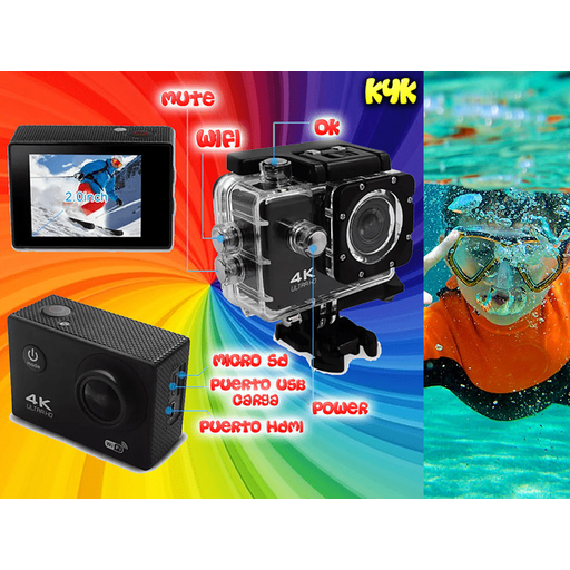 Câmera esportiva à prova d'água 4K