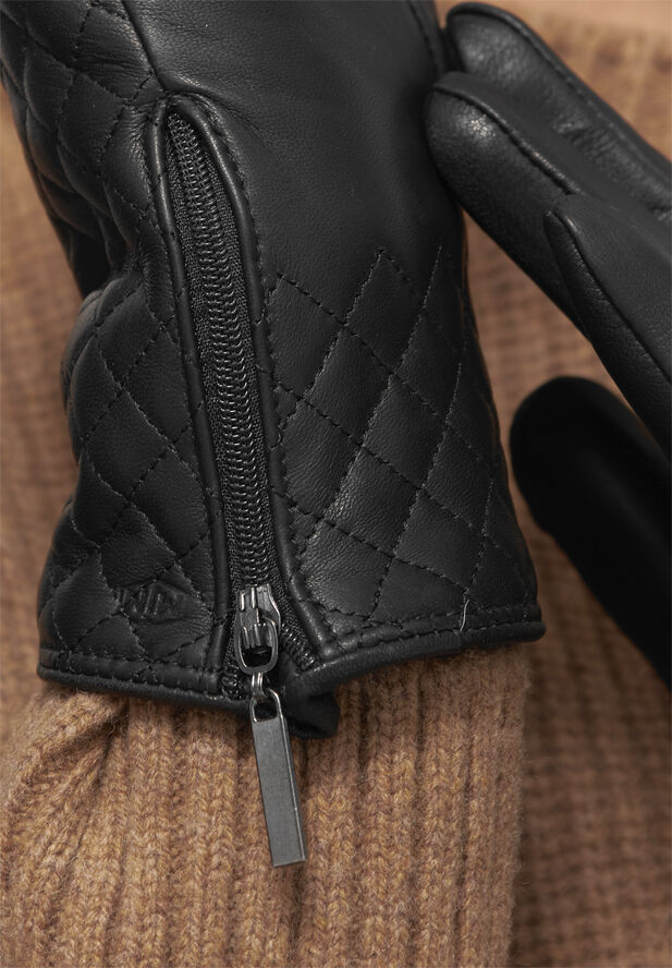 MJM MJM Glove Lucille Quilted Sheepskin Black Black