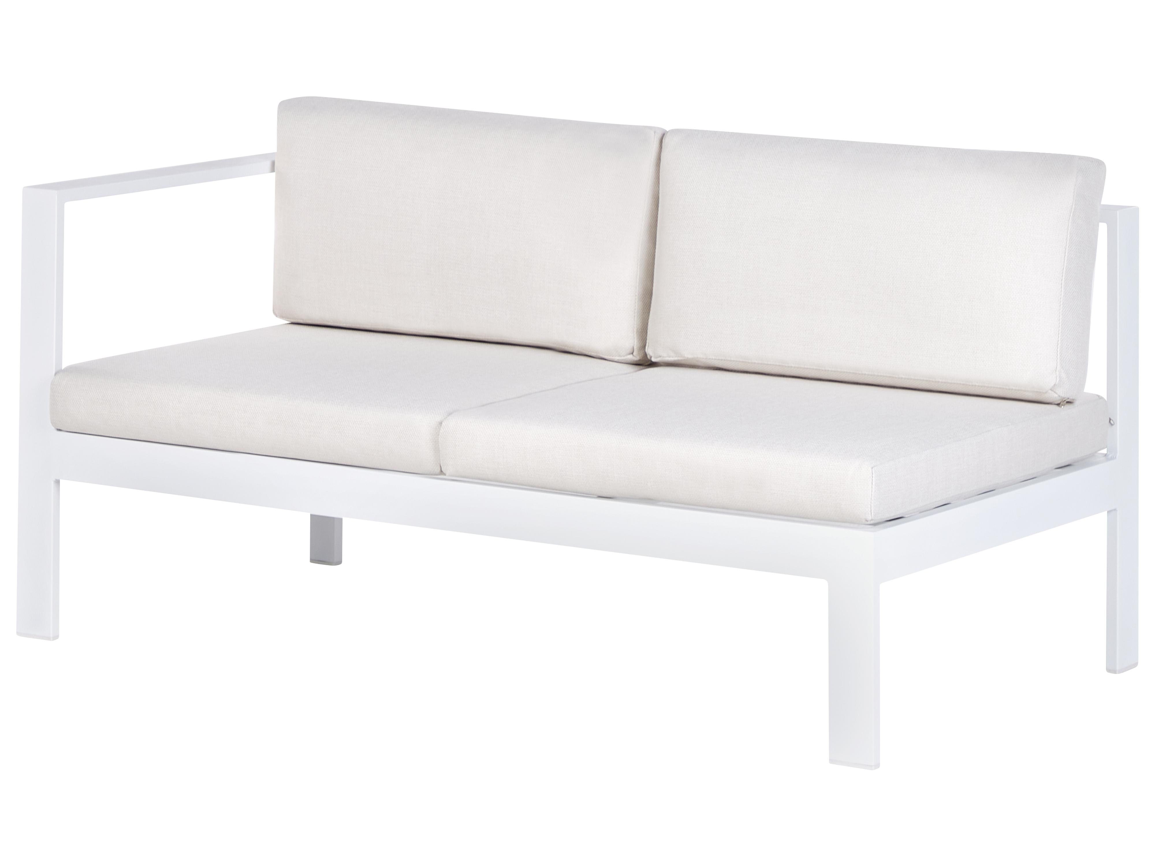 Tuin hoekloungeset met tafel 5-zits MESSINA linkszijdig Metaal Gebroken wit