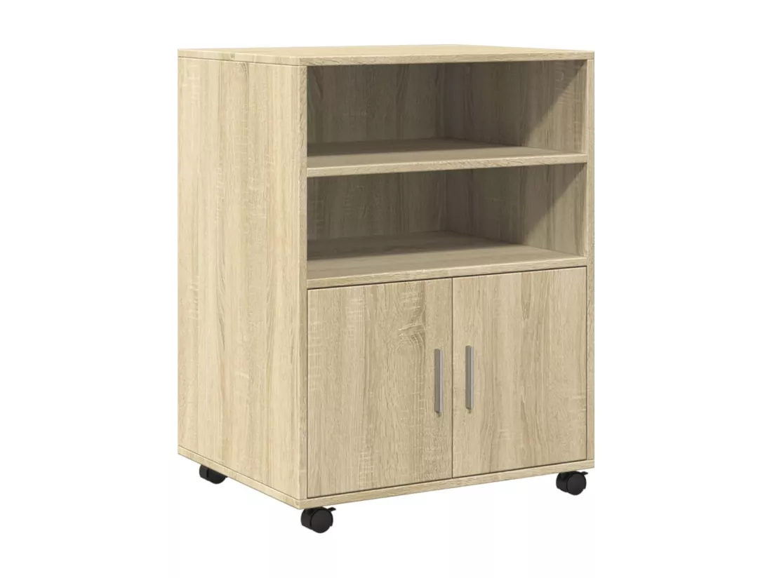 Armoire à roulettes chêne sonoma 60x48x81 cm bois d'ingénierie