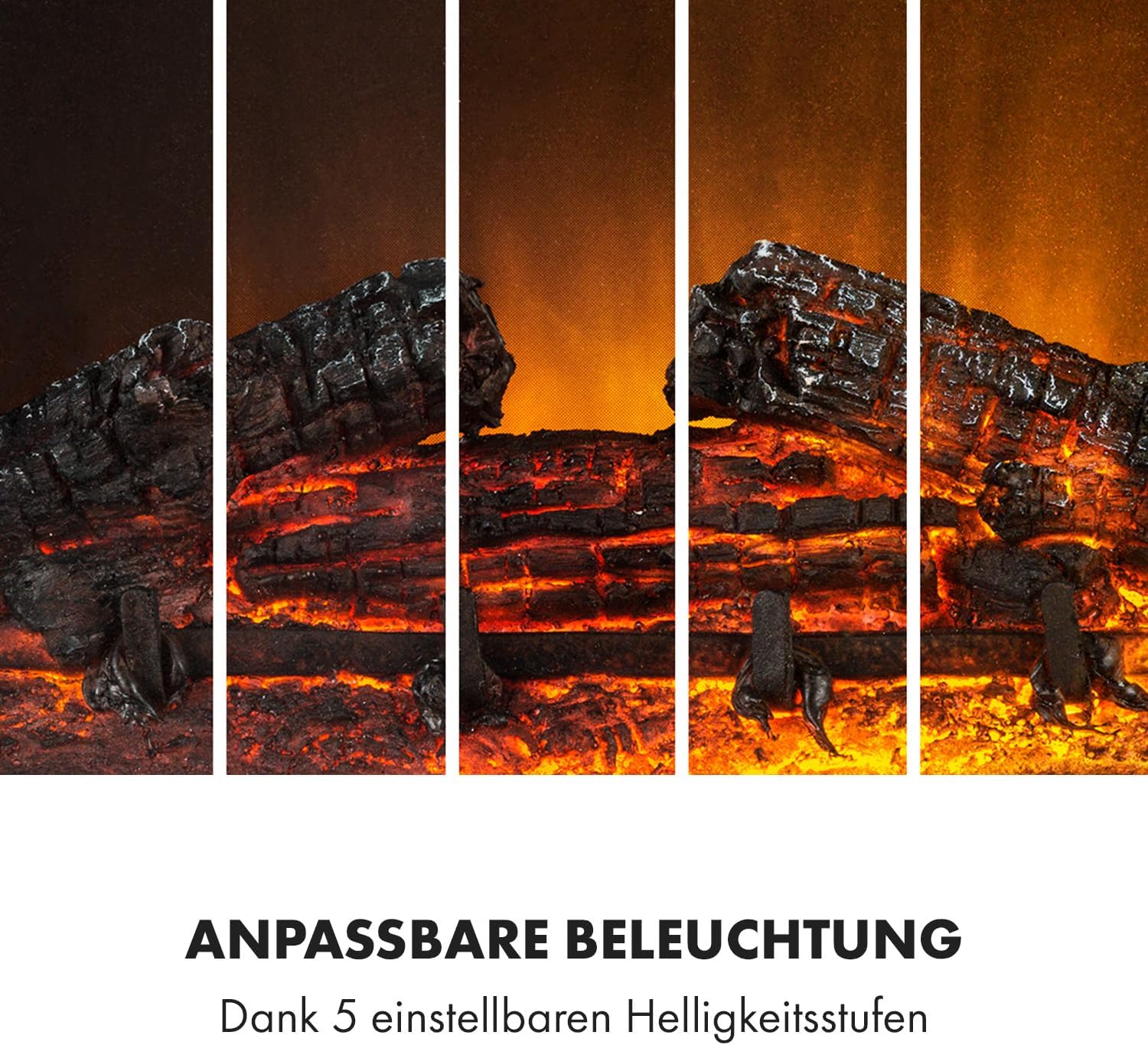 Klarstein Elektrokamin, Elektro Heizungen für Wohnzimmer & Innenräume, Elektrischer mit LED Flammen, mit Fernbedienung, Elekroofen-Kamin, Automatische Temperaturregelung, Heizung 1800 W