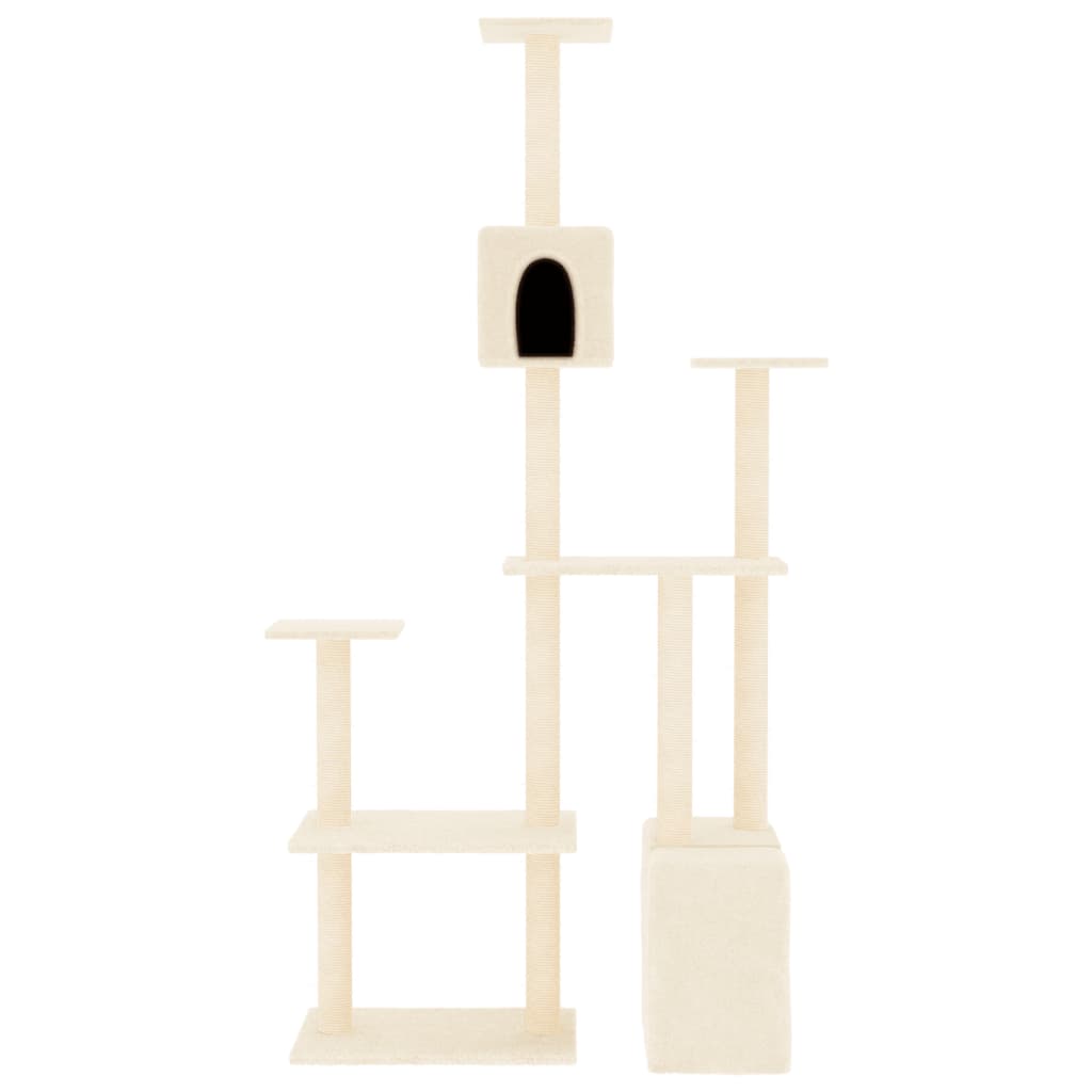 Arranhador para gatos vidaXL com postes de sisal creme, 180 cm