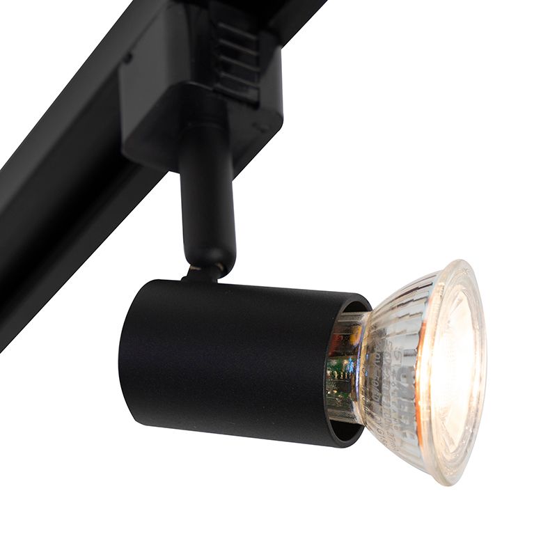 Smart railsysteem zwart 1-fase 5-lichts incl. Wifi GU10 - Iconic Jeany