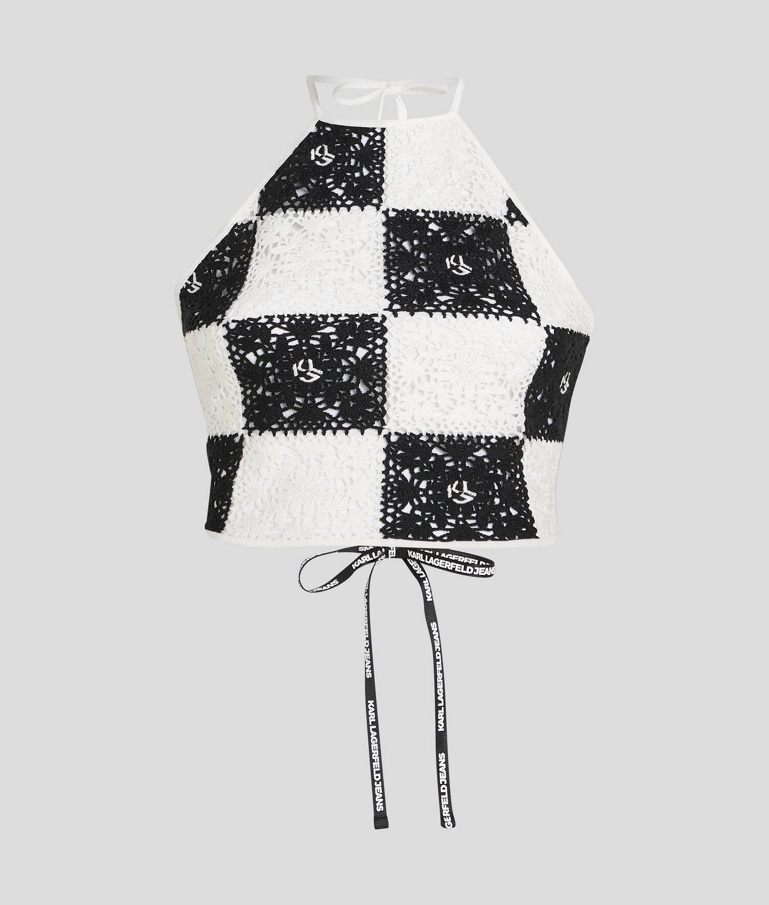 TOP DOS NU EN CROCHET - Noir/Blanc