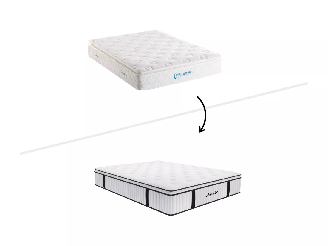 Matelas 140 x 190 cm ressorts ensachés surmatelas intégré ép.28cm - AMERICAN DREAM de YSMÉE