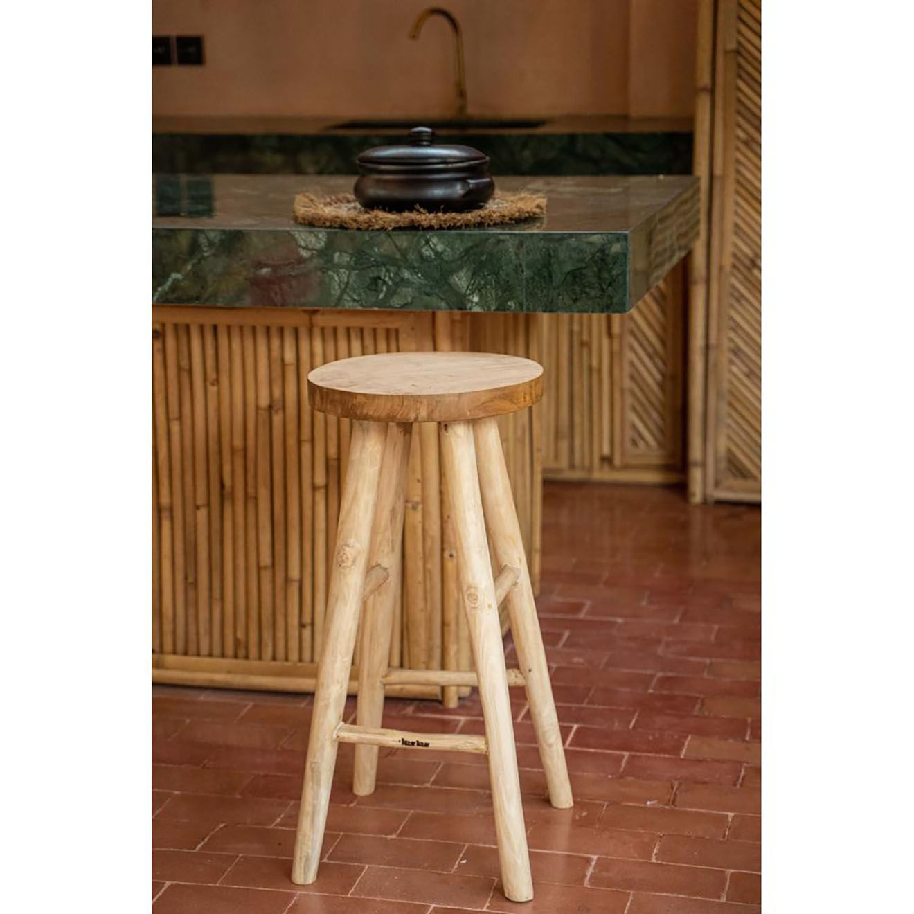 Bazar Bizar Tabouret de bar Kedut beige - 35x35x75 cm