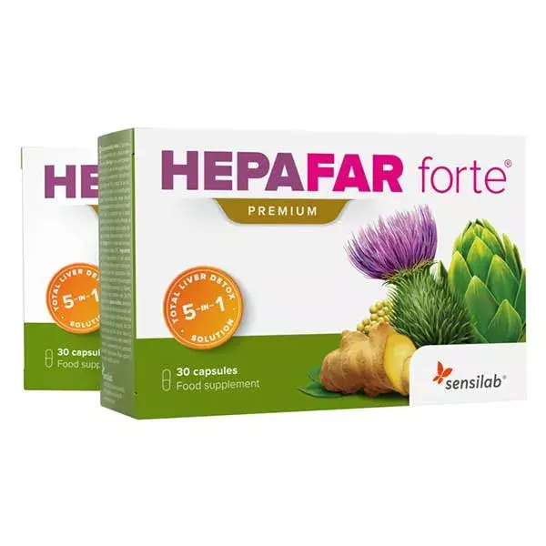 Sensilab Hepafar Forte Premium - Embalagem com 2 x 30 cápsulas