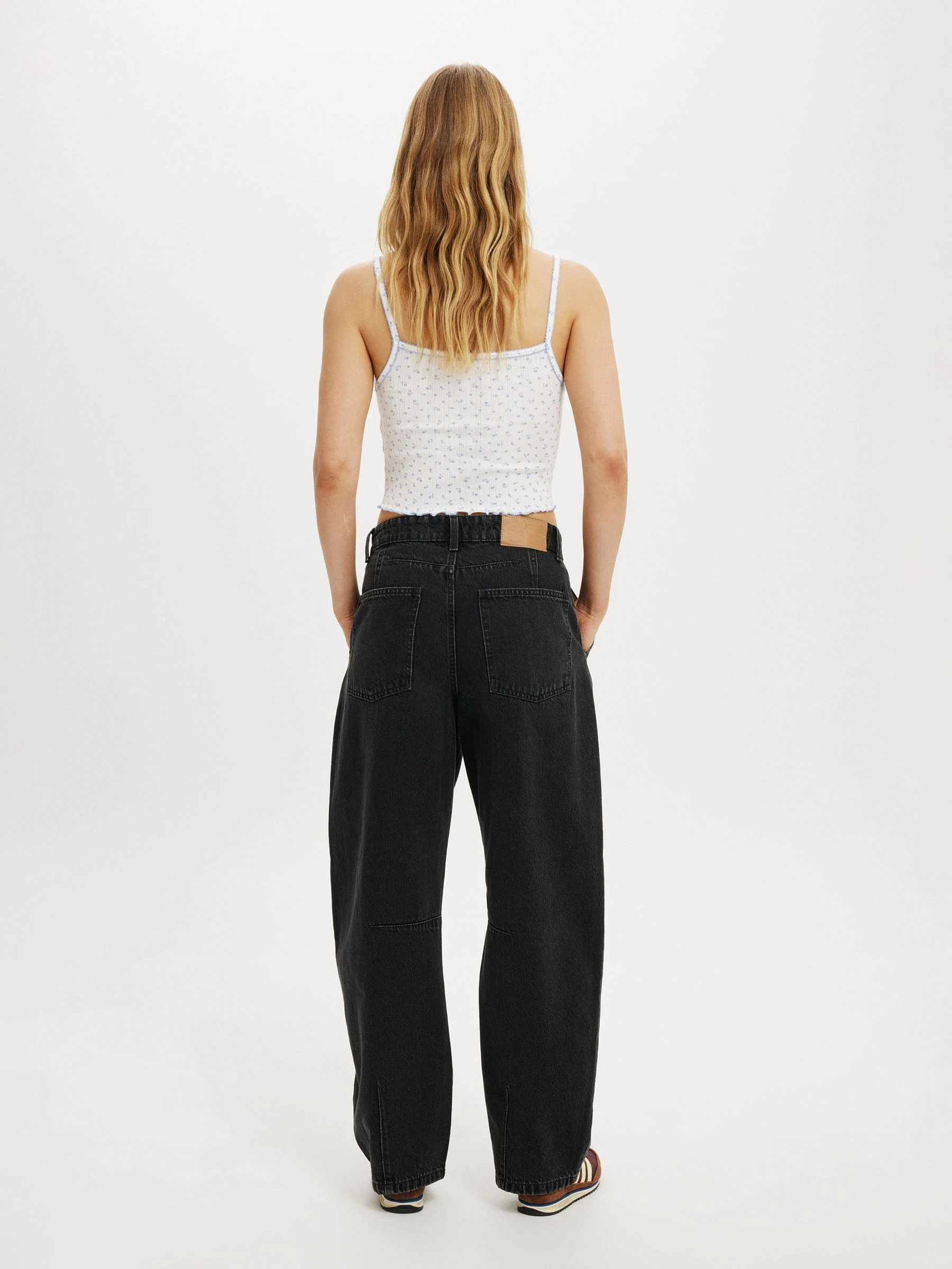 Zwart - Cotton On Barrel Leg 100% Cotton Jeans