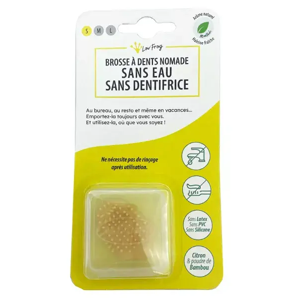 Escova de dentes portátil Lov'FROG de bambu e mentol, tamanho P