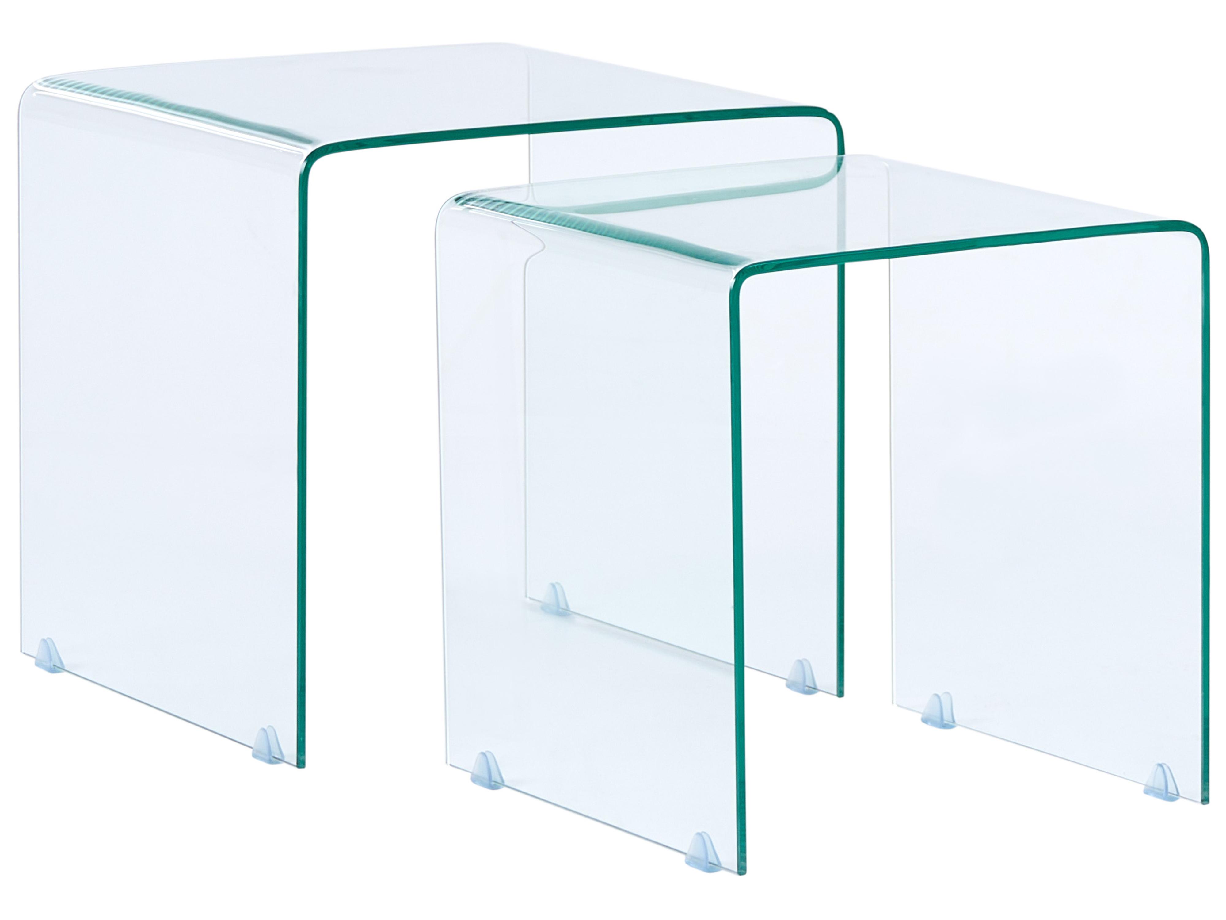 Set van 2 bijzettafels KENDALL Veiligheidsglas Transparant