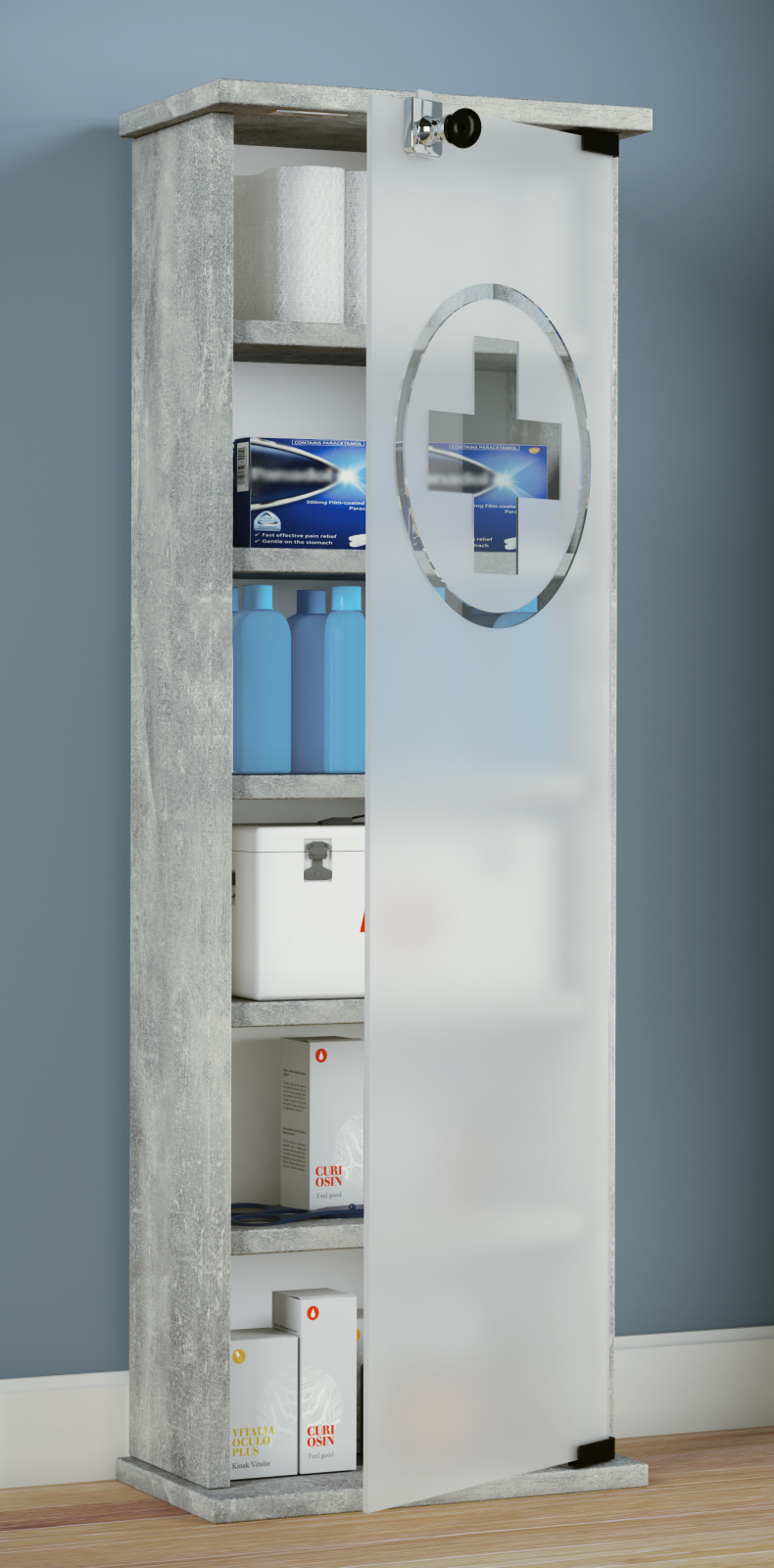 Medizinschrank GUSAL - Beton - 31 cm breit