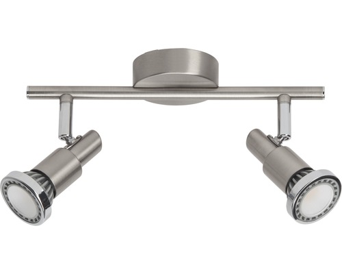 LED plafondspot 2x5W 2x380 lm 3000 KB 27,5 cm nikkel/chroom