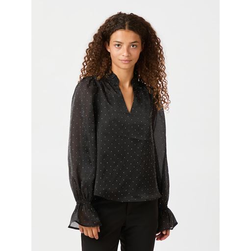 Neo Noir Amara Bedazzled Bluse, Black, 38