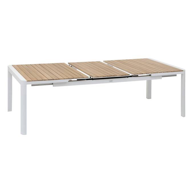 Table de jardin extensible PARADIZE Acacia & Blanc